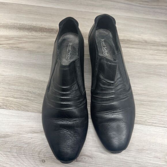 Josef Seibel Tina Ruched Slip On Shoes Size 10 41 Black Low Heel Comfort Cuban - Picture 7 of 10